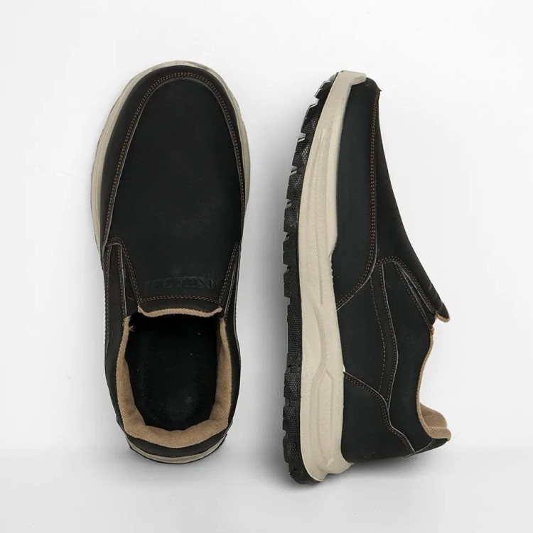 کفش مردانه صبا مدل بیبند چرم طبیعی زیره پیو طبی سبک شیک روزمره