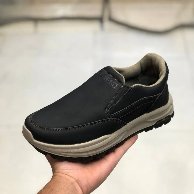 کفش مردانه صبا مدل بیبند چرم طبیعی زیره پیو طبی سبک شیک روزمره