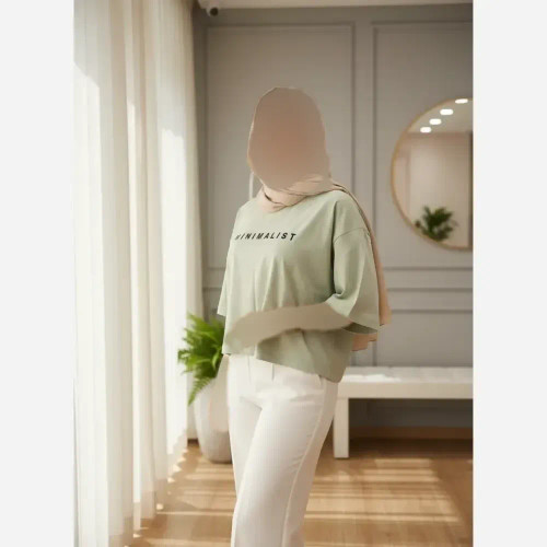 تیشرت کراپ دخترانه و زنانه مینیمال طرح Minimalist