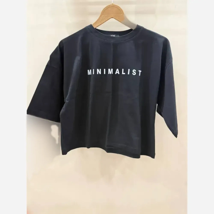 تیشرت کراپ دخترانه و زنانه مینیمال طرح Minimalist