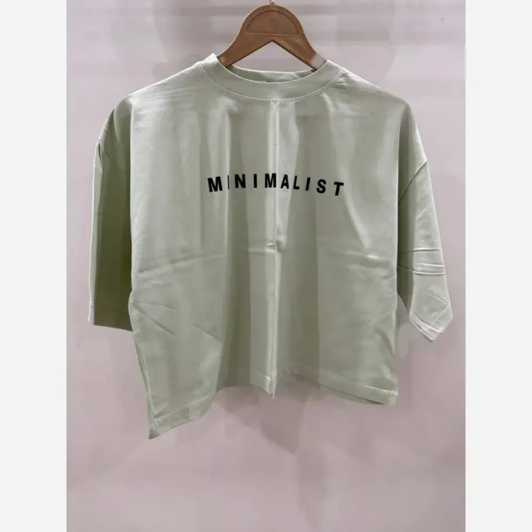 تیشرت کراپ دخترانه و زنانه مینیمال طرح Minimalist