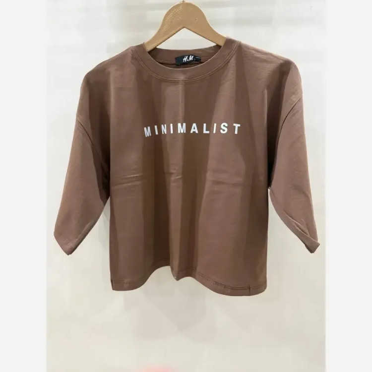 تیشرت کراپ دخترانه و زنانه مینیمال طرح Minimalist