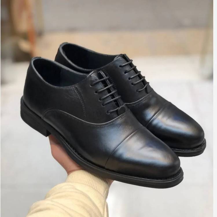 کفش چرم مجلسی مردانه مدل ونیز رنگ مشکی