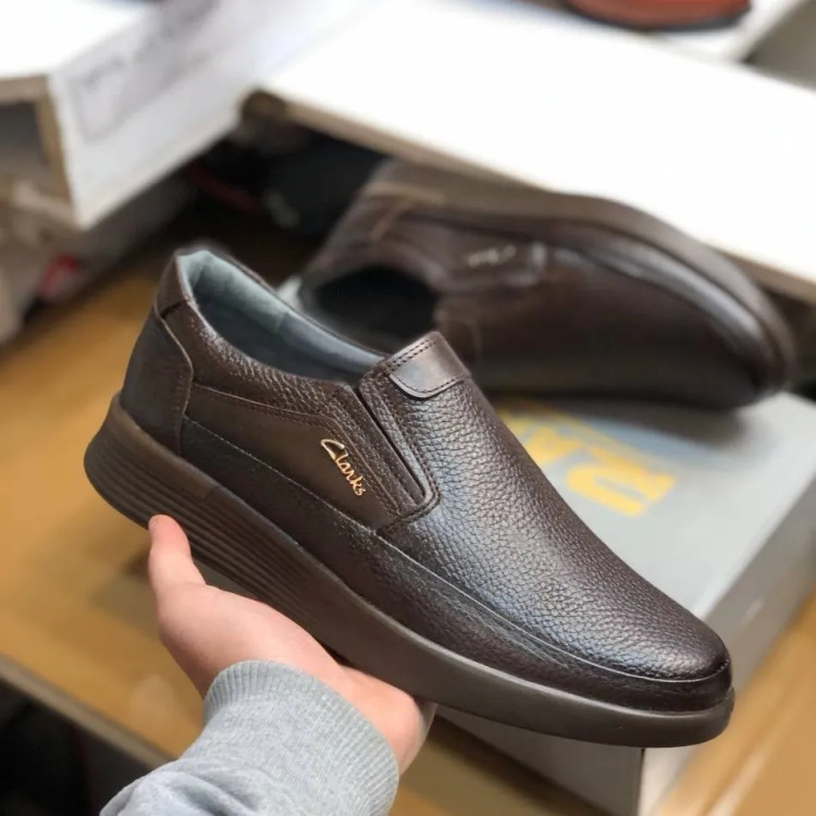 کفش چرم مردانه طبی بدون بند راحتی و شیک مدل سوخته