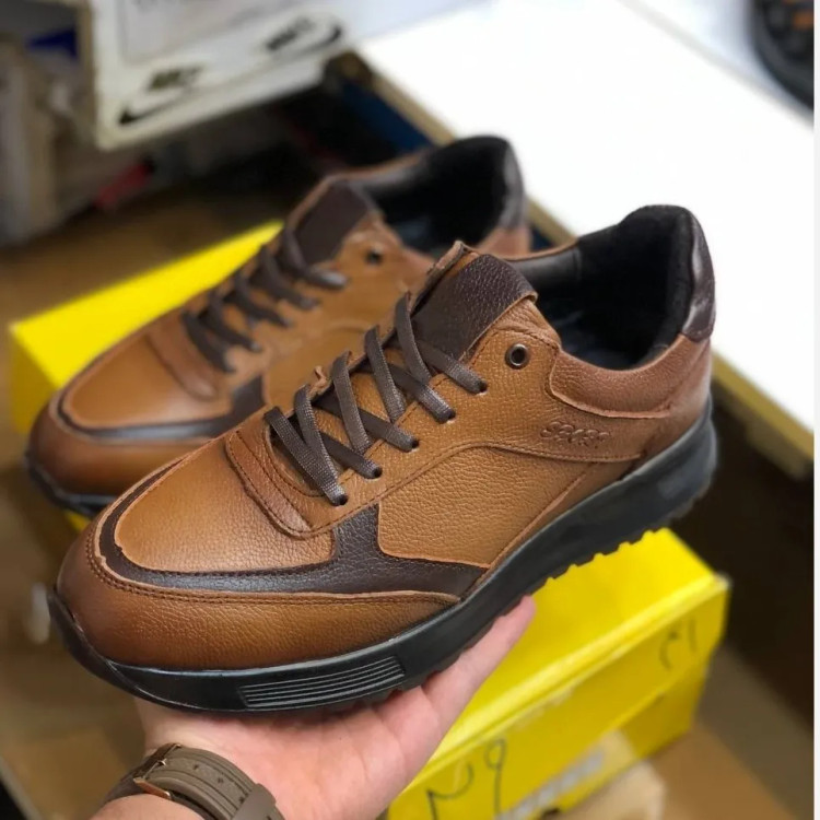 کفش مردانه چرم طبیعی فیگو مدل کلاسیک قهوهای کد 12345