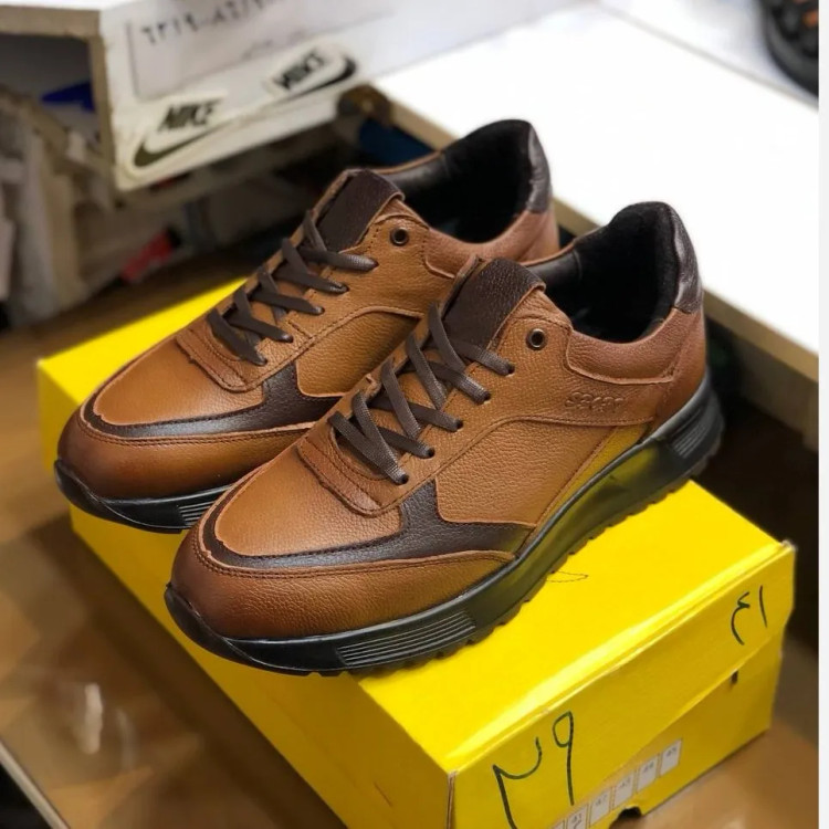 کفش مردانه چرم طبیعی فیگو مدل کلاسیک قهوهای کد 12345