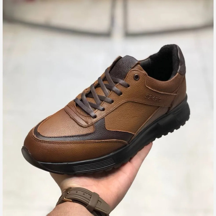 کفش مردانه چرم طبیعی فیگو مدل کلاسیک قهوهای کد 12345