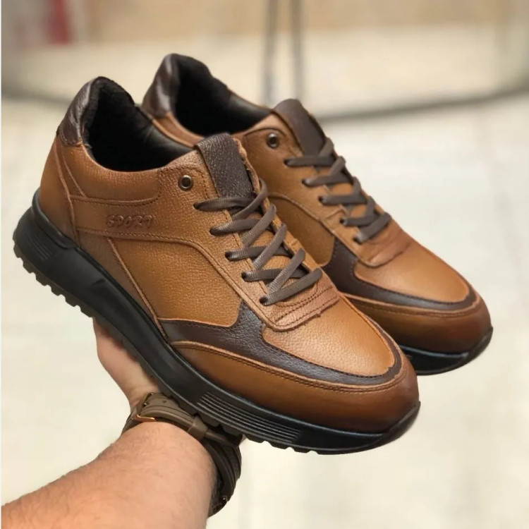 کفش مردانه چرم طبیعی فیگو مدل کلاسیک قهوهای کد 12345