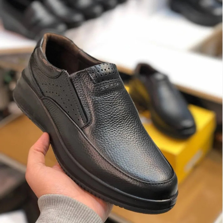 کفش مردانه چرمی شامی مشکی راحت و بادوام | زیره پیو | ضمانت دار