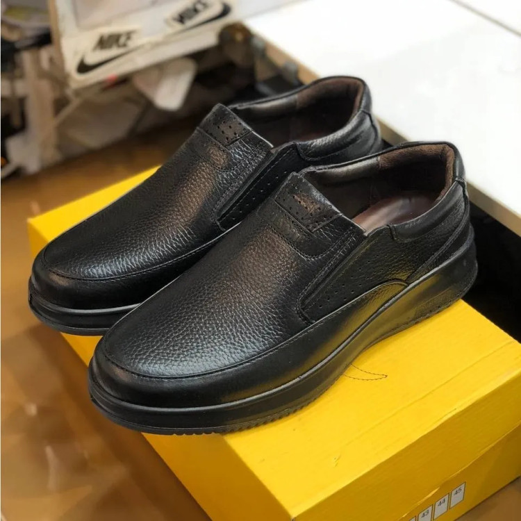 کفش مردانه چرمی شامی مشکی راحت و بادوام | زیره پیو | ضمانت دار