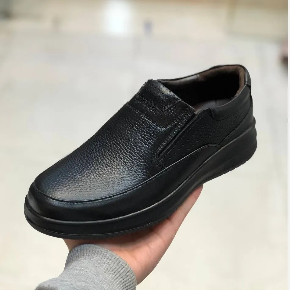 کفش مردانه چرمی شامی مشکی راحت و بادوام | زیره پیو | ضمانت دار