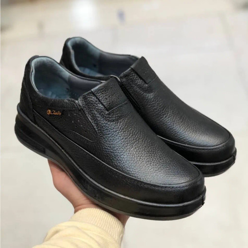 کفش چرم مردانه بی بند تزریق مدل ویستا