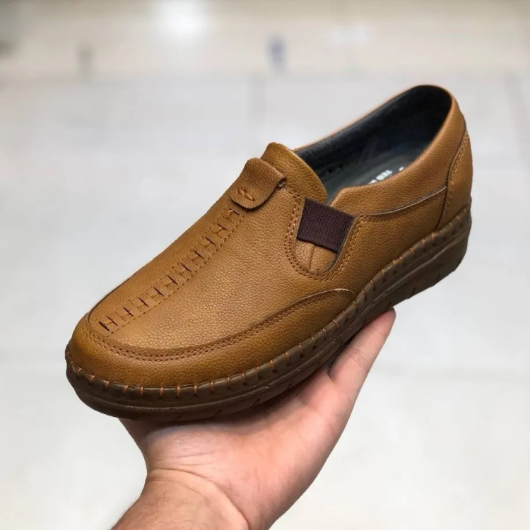 کفش چرم طبی زنانه مدل ساناز رنگ عسلی