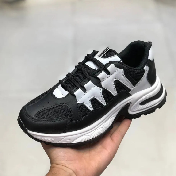 کفش اسپرت مشکی سفید زنانه و مردانه شیک و راحت مناسب باشگاه و پیاده روی