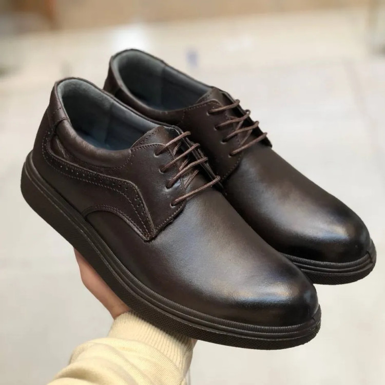 کفش چرم مردانه مدل مارشال سوخته