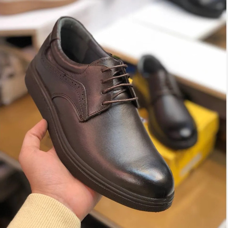 کفش چرم مردانه مدل مارشال سوخته