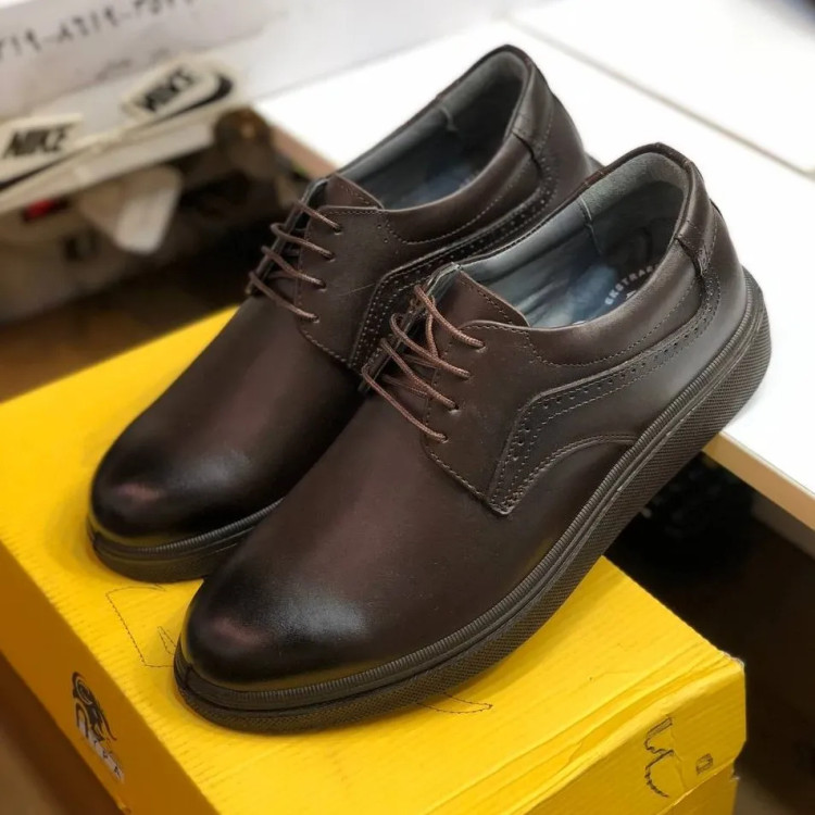 کفش چرم مردانه مدل مارشال سوخته