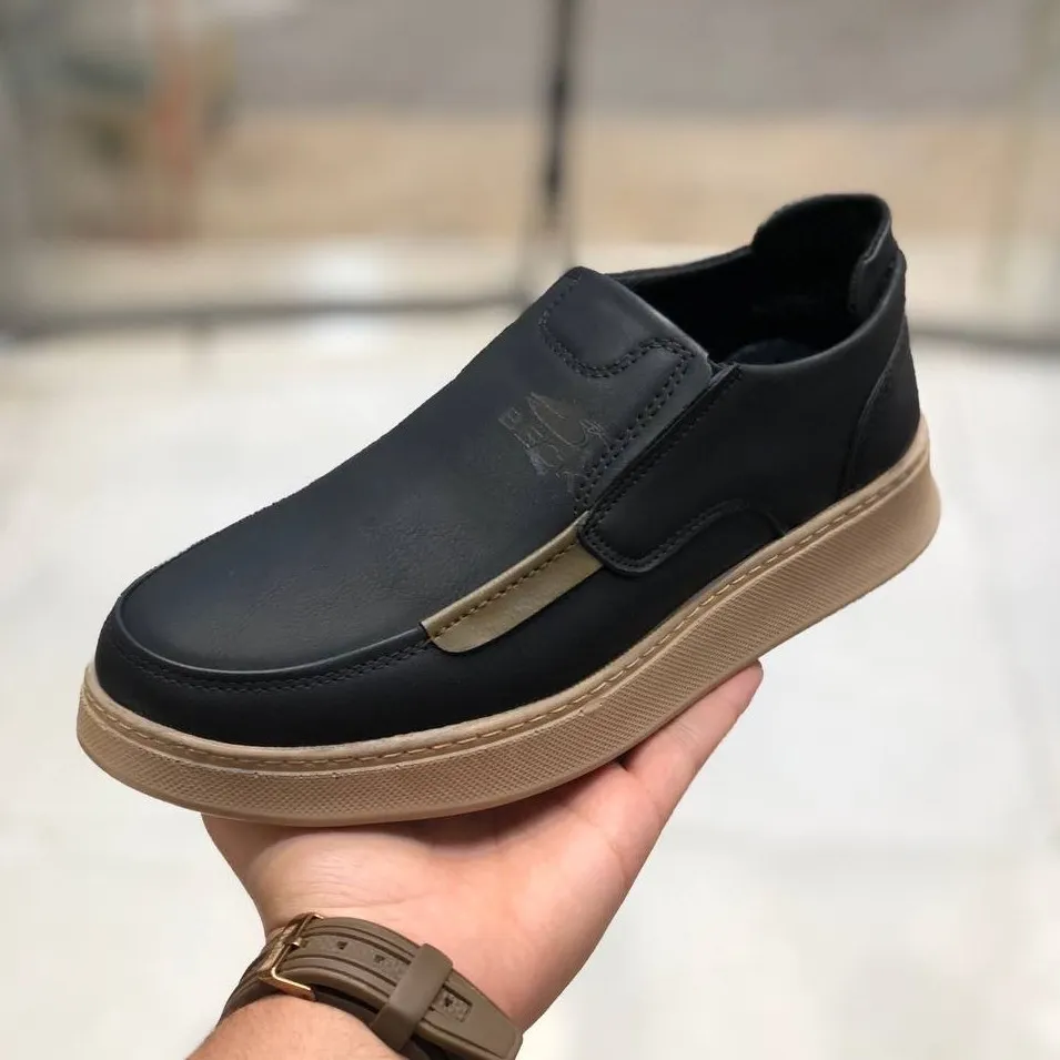 کفش روزمره مردانه چرم صنعتی سبک و راحت بدون بند BECK