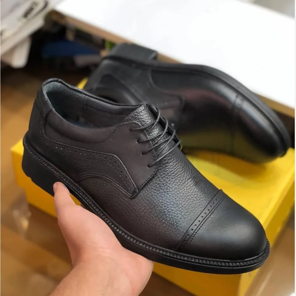 کفش چرم طبیعی مردانه مدل بندی کلاسیک راحت و بادوام مناسب ایستادن طولانی