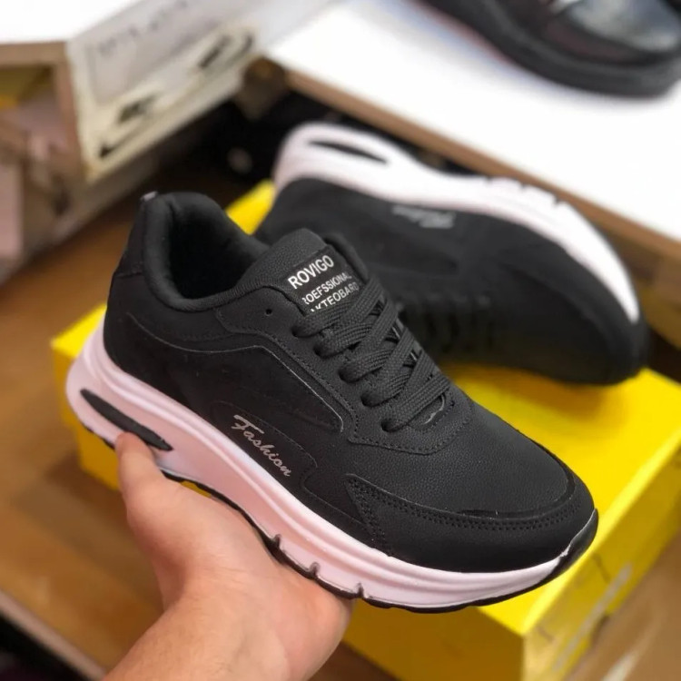 کفش اسپرت مشکی مردانه زنانه راحتی ورزشی پیاده روی باشگاه دویدن