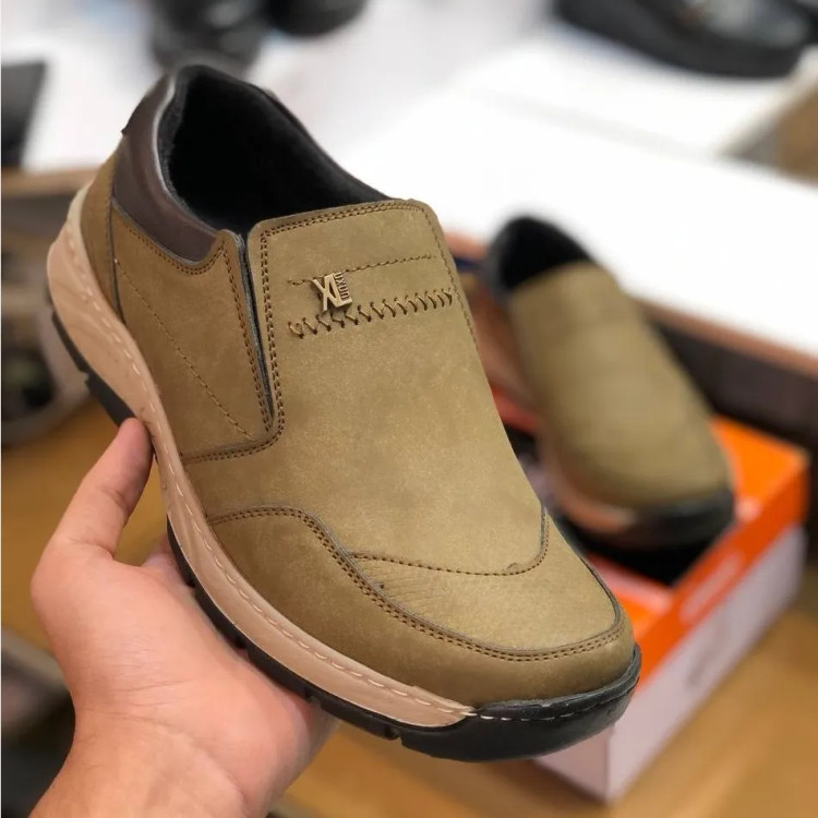 کفش مردانه چرم صنعتی مدل اروند، راحت و بادوام، مناسب پیاده روی و استفاده روزمره