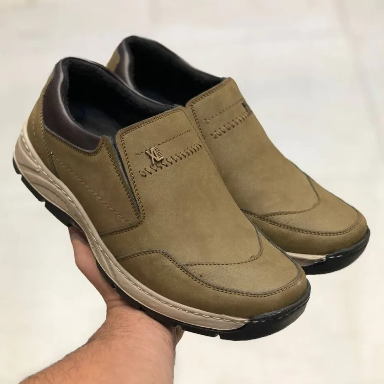 کفش مردانه چرم صنعتی مدل اروند، راحت و بادوام، مناسب پیاده روی و استفاده روزمره