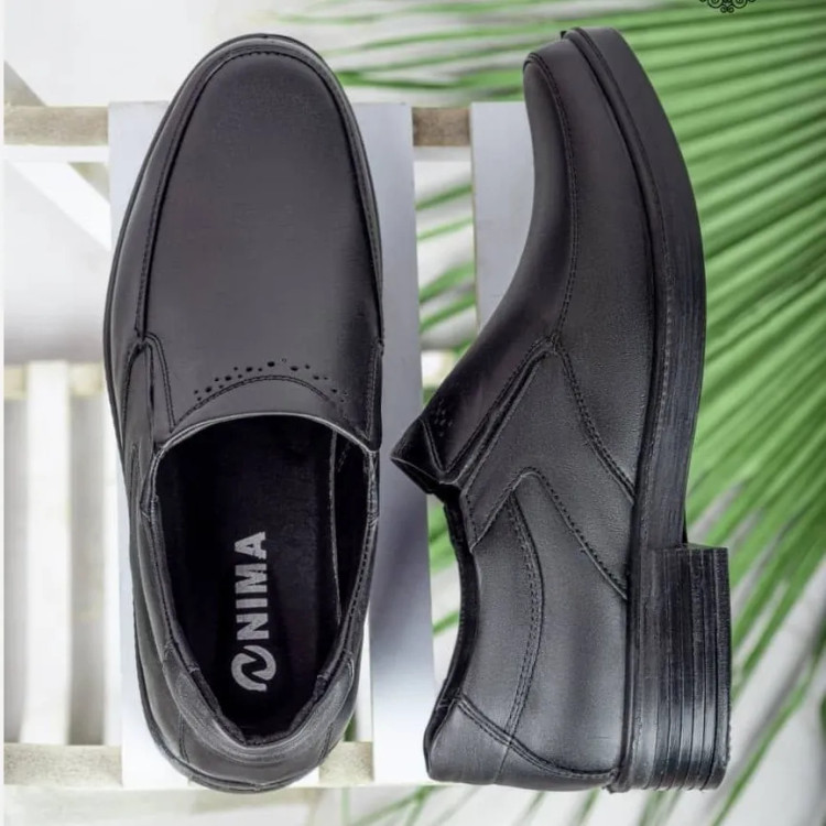 کفش راحتی مردانه چرم طبیعی مشکی شیک و طبی زیره پیو سبک و بادوام