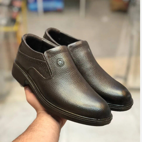 کفش چرم طبیعی مردانه مدل بی بند کلاسیک طبی و راحت بادوام