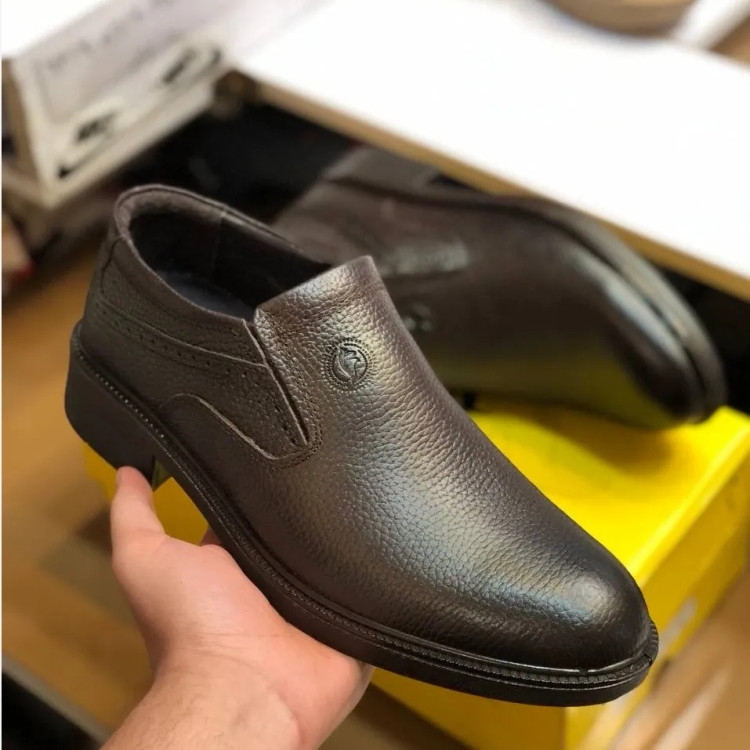 کفش چرم طبیعی مردانه مدل بی بند کلاسیک طبی و راحت بادوام