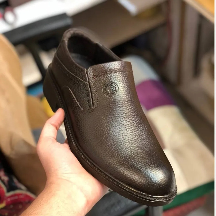 کفش چرم طبیعی مردانه مدل بی بند کلاسیک طبی و راحت بادوام