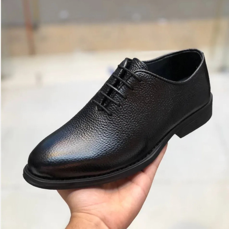 کفش مردانه چرم طبیعی مشکی رسمی و اداری شیک کد 123