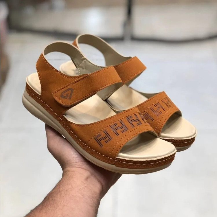 صندل زنانه طبی راحت و شیک تابستانی چسبی کمردار
