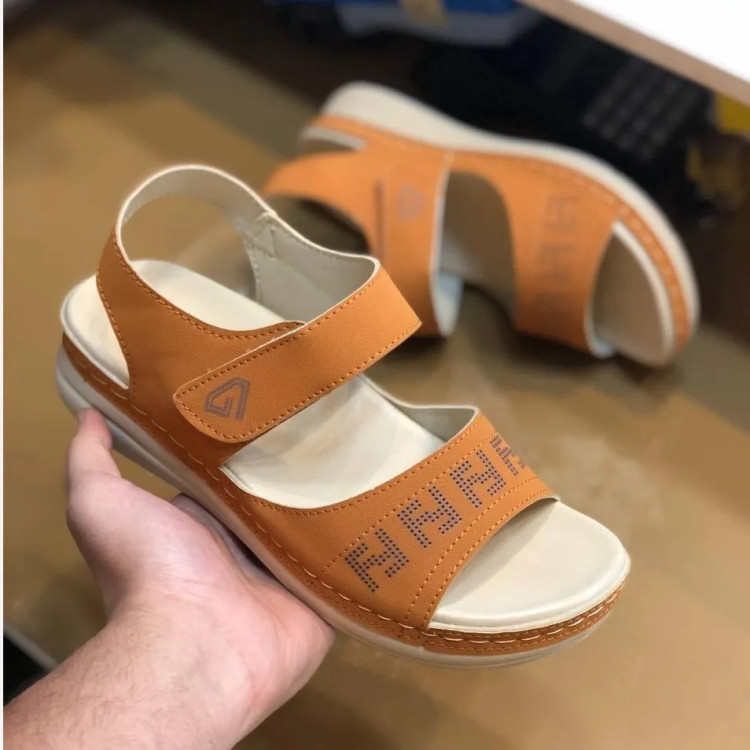 صندل زنانه طبی راحت و شیک تابستانی چسبی کمردار