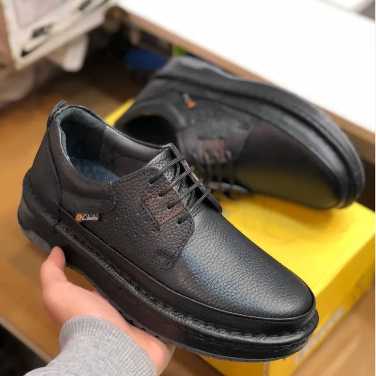 کفش چرم طبیعی مردانه کلارک مدل شیک و راحت کد 225