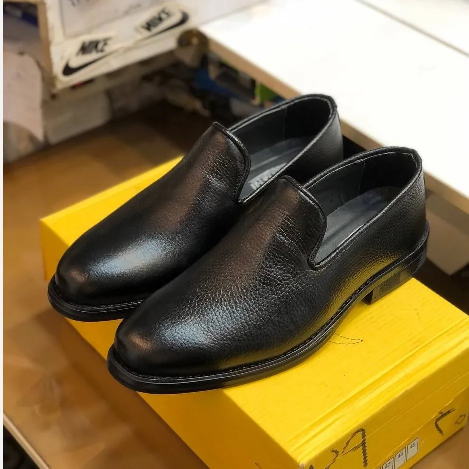 کفش چرم مجلسی مردانه طرح کالج رنگ مشکی