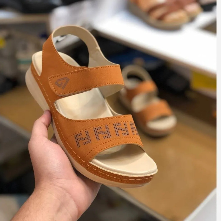 صندل زنانه طبی راحت و شیک تابستانی چسبی کمردار