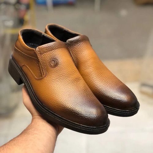 کفش چرم طبیعی مردانه مدل بی بند کلاسیک طبی و راحت