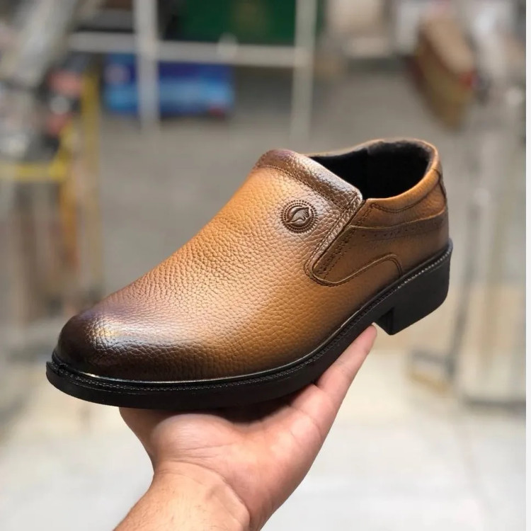 کفش چرم طبیعی مردانه مدل بی بند کلاسیک طبی و راحت
