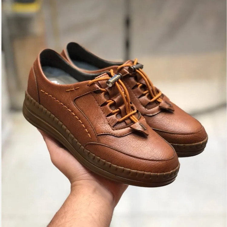 کفش چرم صنعتی زنانه طبی مناسب پیاده روی - زیره پیو سبک و نرم