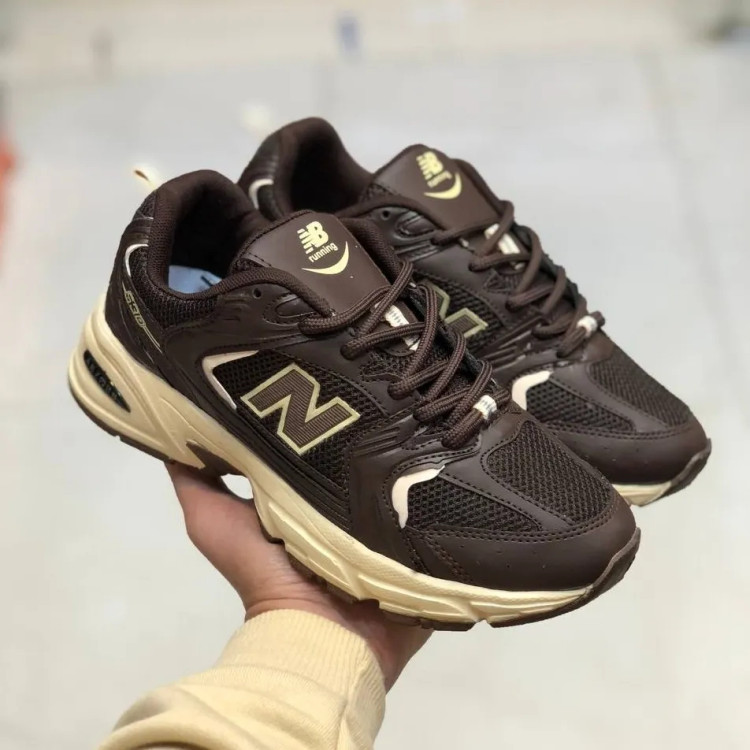 کفش نیوبالانس 530 قهوه ای کرم مردانه زنانه ورزشی پیاده روی