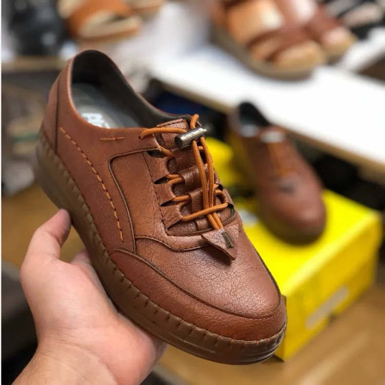 کفش چرم صنعتی زنانه طبی مناسب پیاده روی - زیره پیو سبک و نرم