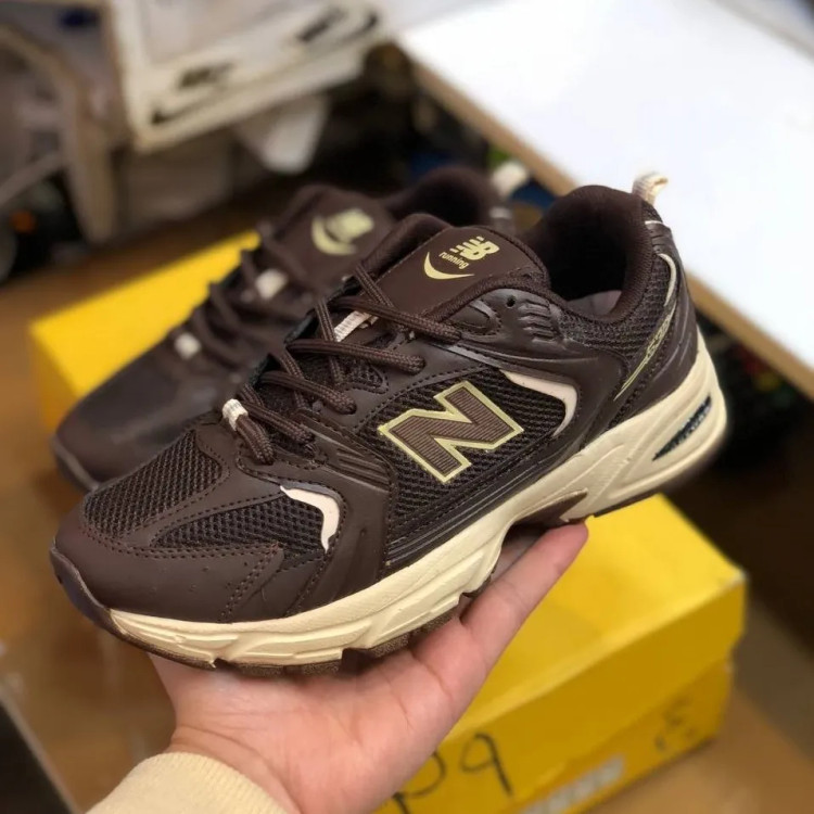 کفش نیوبالانس 530 قهوه ای کرم مردانه زنانه ورزشی پیاده روی
