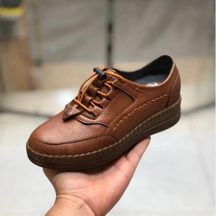 کفش چرم صنعتی زنانه طبی مناسب پیاده روی - زیره پیو سبک و نرم