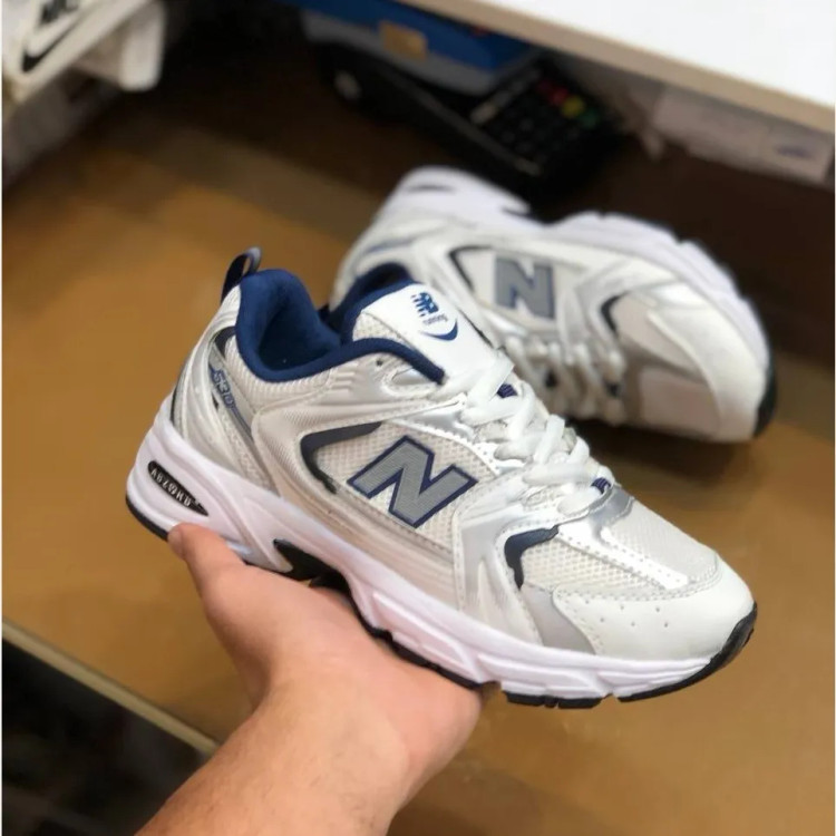 کفش ورزشی مردانه نیو بالانس 530 سفید مشکی سبک و راحت مناسب باشگاه و پیاده روی