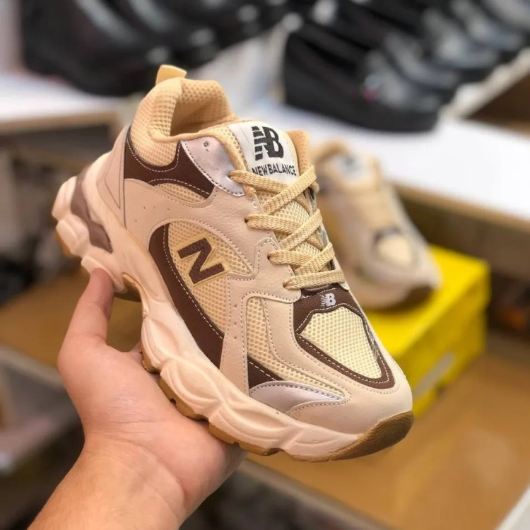 کفش زنانه نیو بالانس 9040 کرم پیاده روی و روزمره سبک و راحت