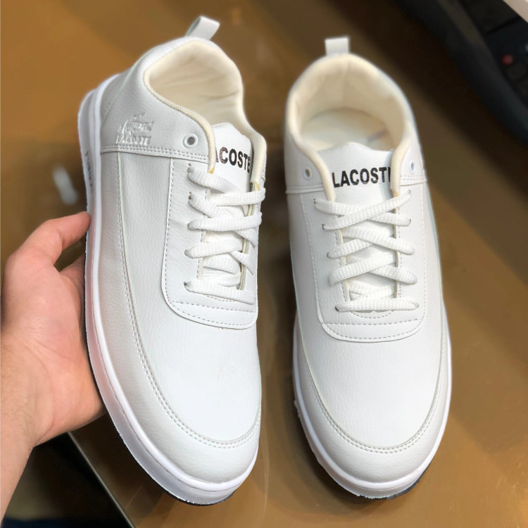 کفش سفید مردانه چرم صنعتی دور دوخت و کف دوخت مدل اسپرت روزمره