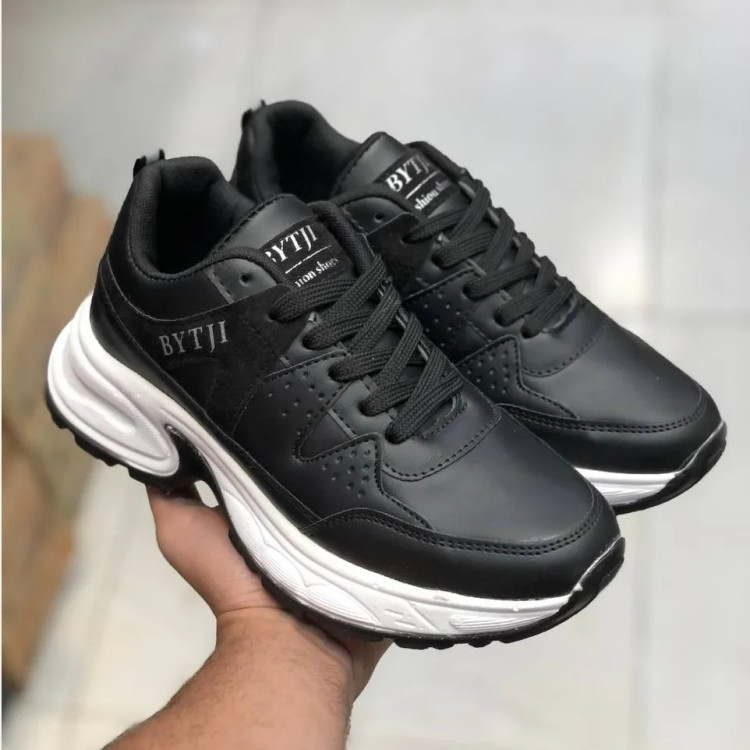 کفش اسپرت مشکی زنانه و مردانه، کفش ورزشی پیاده روی و باشگاه، زیره پیو تزریقی، سبک و راحت