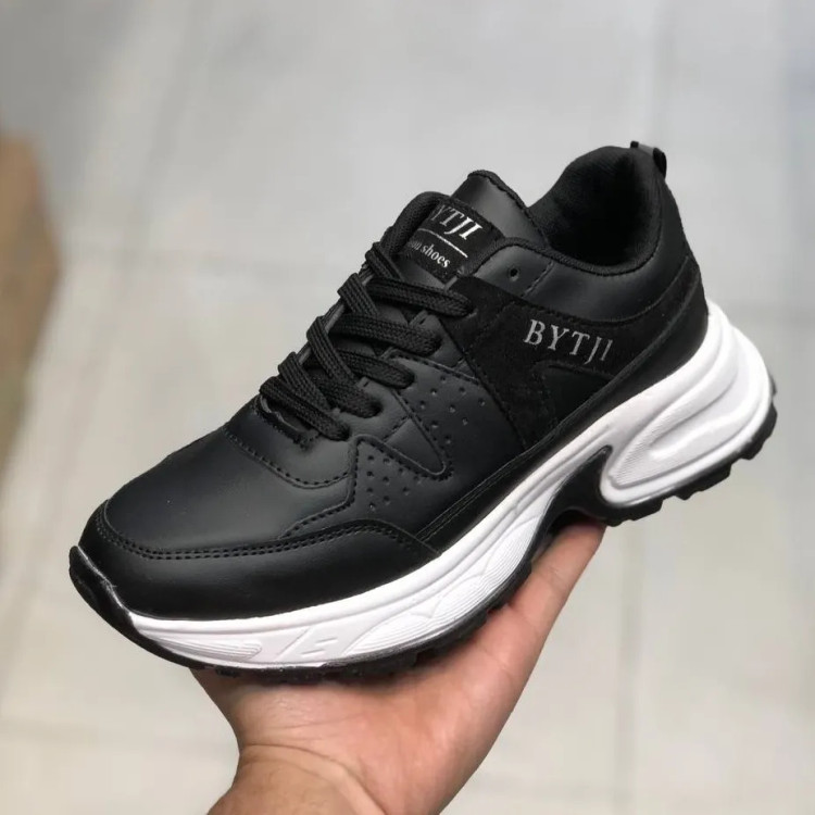 کفش اسپرت مشکی زنانه و مردانه، کفش ورزشی پیاده روی و باشگاه، زیره پیو تزریقی، سبک و راحت