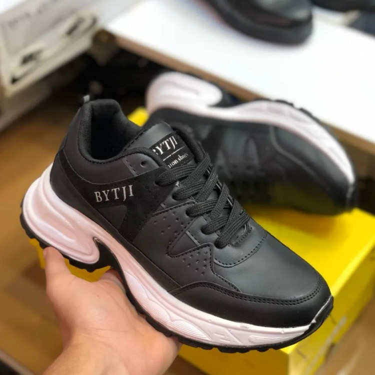 کفش اسپرت مشکی زنانه و مردانه، کفش ورزشی پیاده روی و باشگاه، زیره پیو تزریقی، سبک و راحت