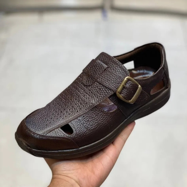 کفش مردانه چرم طبیعی بند سگکی پیاده روی و روزمره راحت شیک بادوام